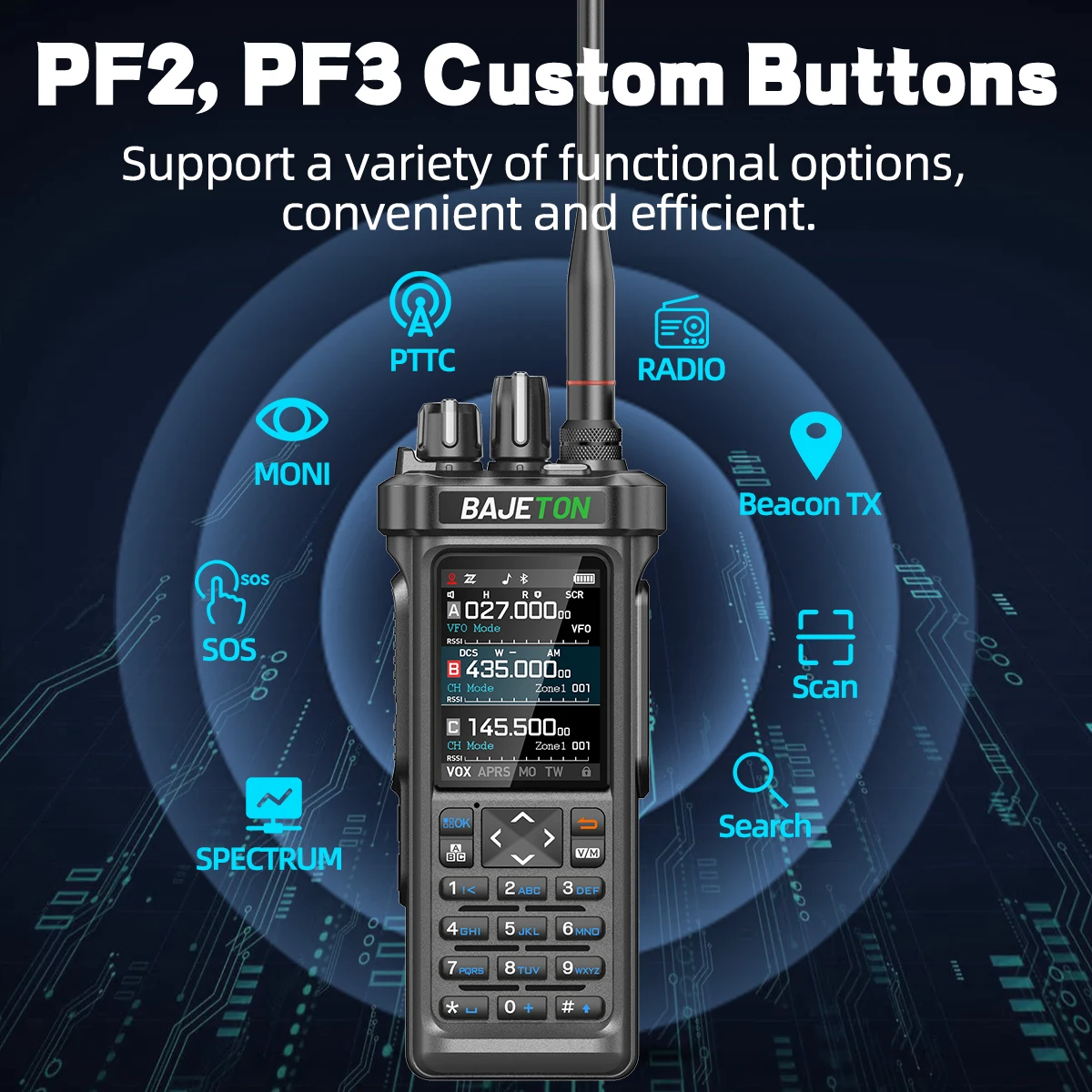 BAJETON BJ-9000ハンディー無線機 受信専用機(送信不可) BAJETON BJ