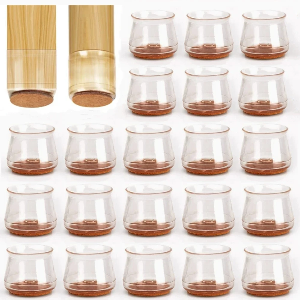 Chair Leg Caps Rubber Feet Protector Square Round Table Leg Covers Free Moving Prevent Floor Scratches Reduce Noise 8Pc