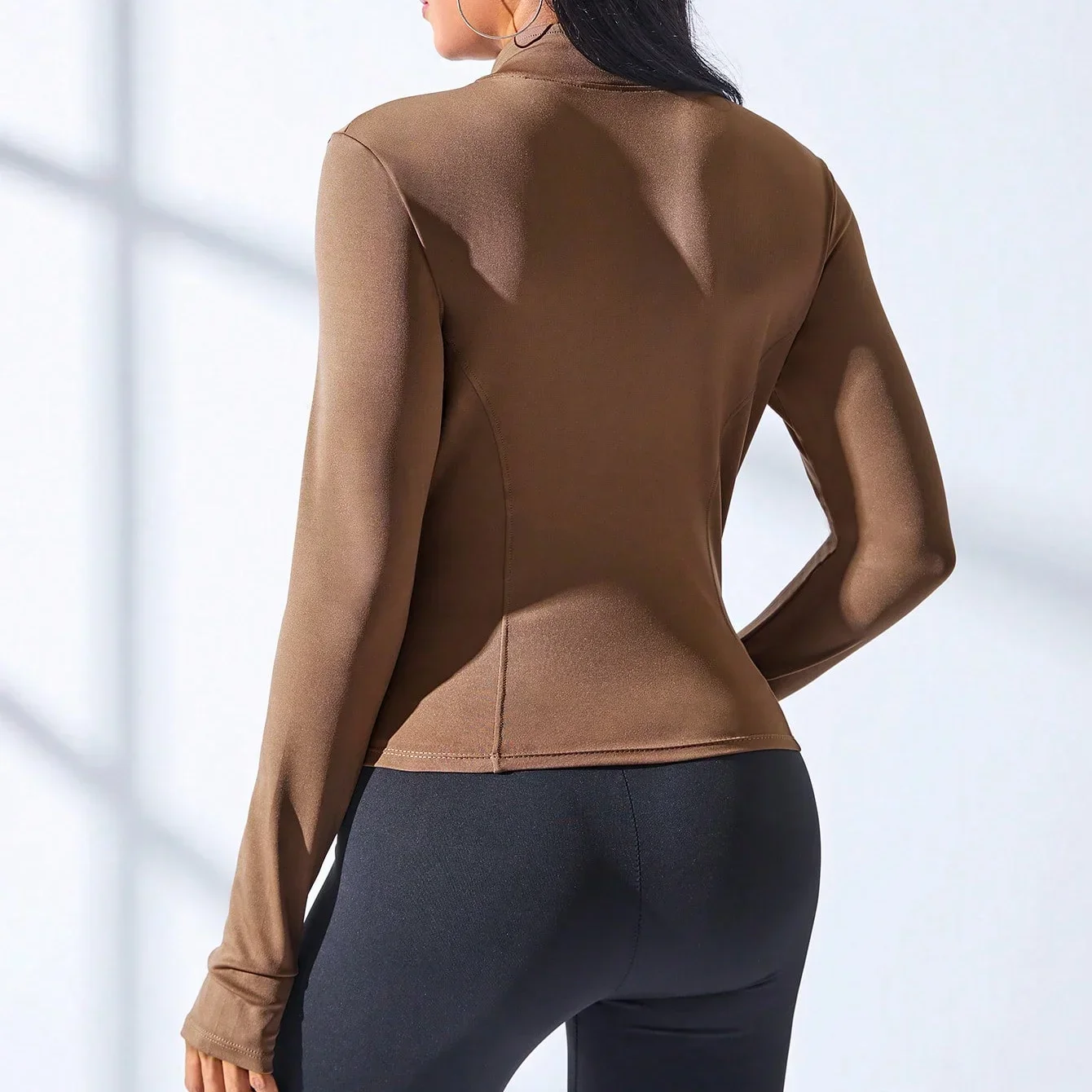 Quick-drying Fitness Clothes, Slim-fit Sports Tops, High-elastic Zipper Yoga Clothes, Long-sleeved Yoga Jackets