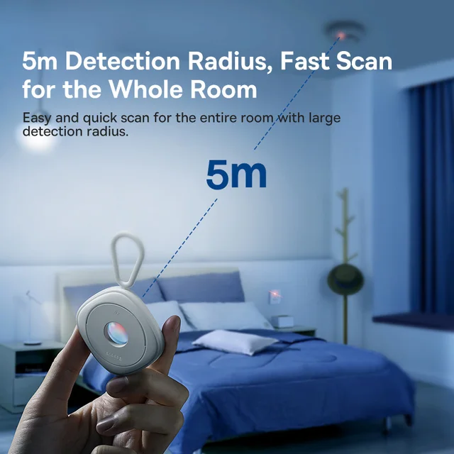 Baseus Camera Detector for Anti Candid Security Protection Mini Pinhole Hidden Camera Lens Detect Gadget Hotel Peeping Detector 3