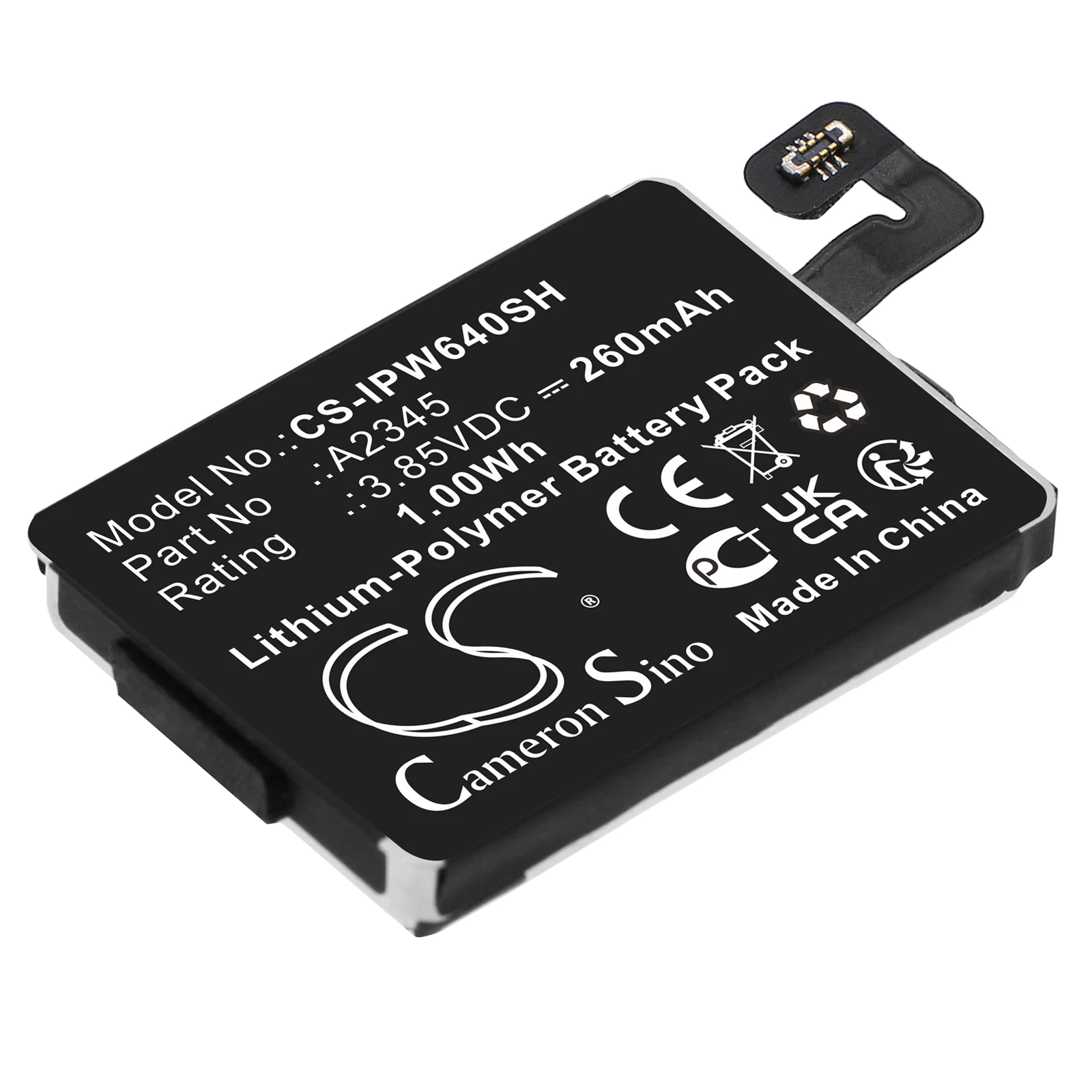 Batteria per smartwatch 3,85 V 260 mAh A2345 per Apple Watch Series S6 40 mm, 300 mAh A2327 per Apple Watch Series S6 44 mm