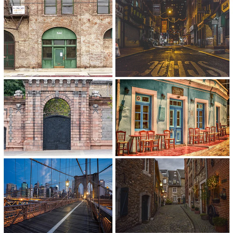 

Vintage European Street View Scenery Photography Backdrops Wedding Travel Photo Backgrounds Studio Props 21928 DFG-02