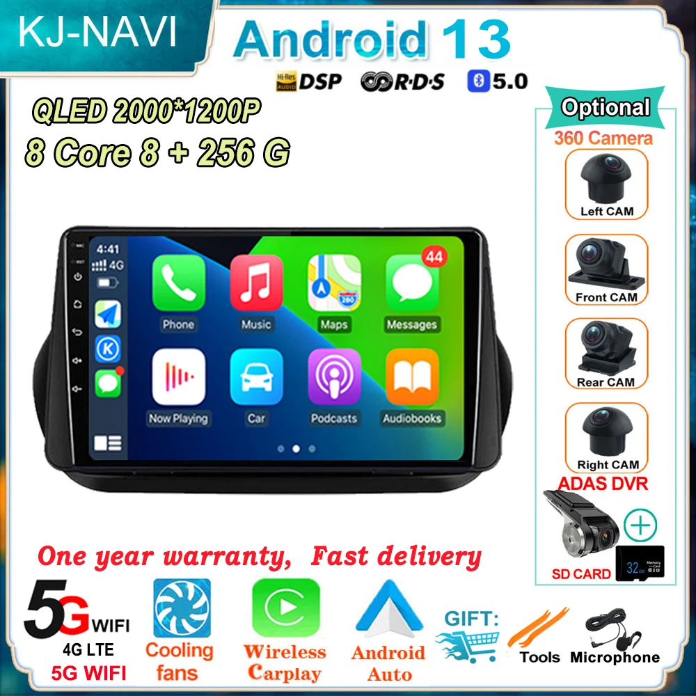 Per Fiat Fiorino Qubo Per Citroen Nemo Per Peugeot Bipper 2008 - 2017 Android 13 Autoradio Stereo Lettore Multimediale Stereo