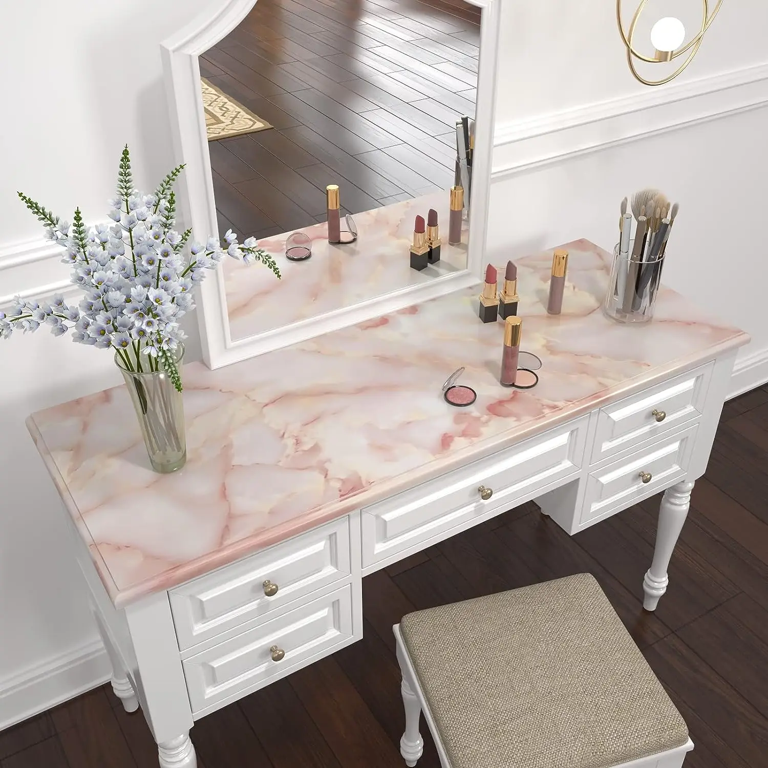 

Vinyl Marble Waterproof Contact Paper for Bathroom Countertop Decor Self Adhesive Wallpaper Kitchen Cabinets Oil Proof Stickers