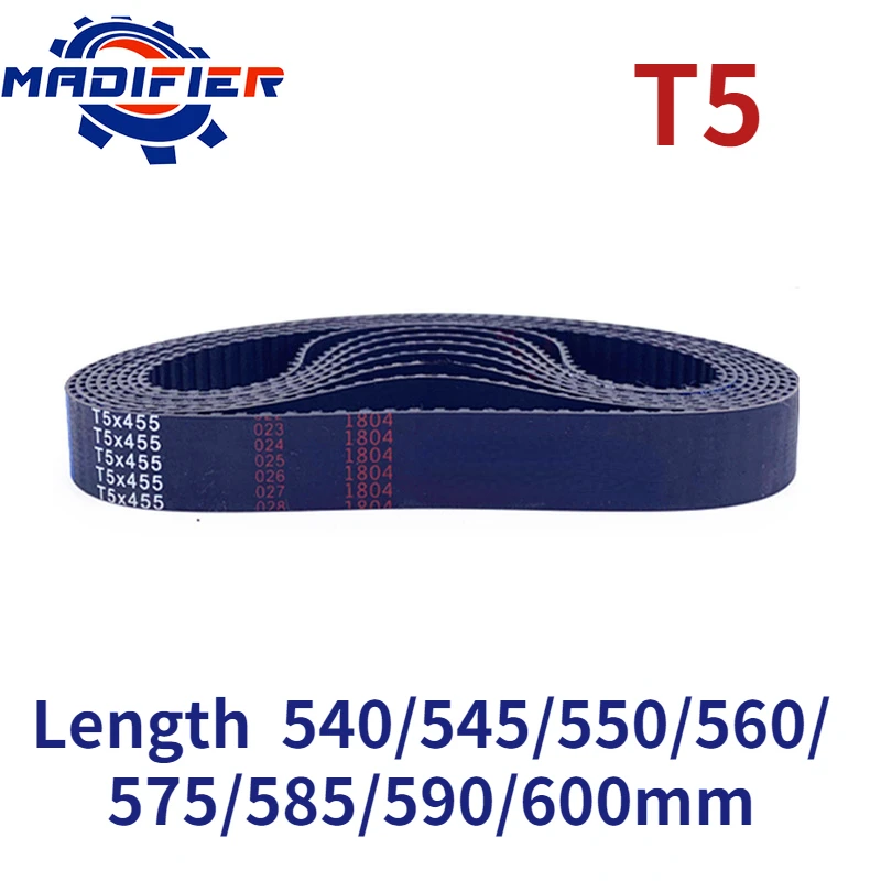 

T5 Width 10/15/20/25/30/35/40/45/50mm Closed Loop Rubber Timing Belt Length 540/545/550/560/575/585/590/600mm