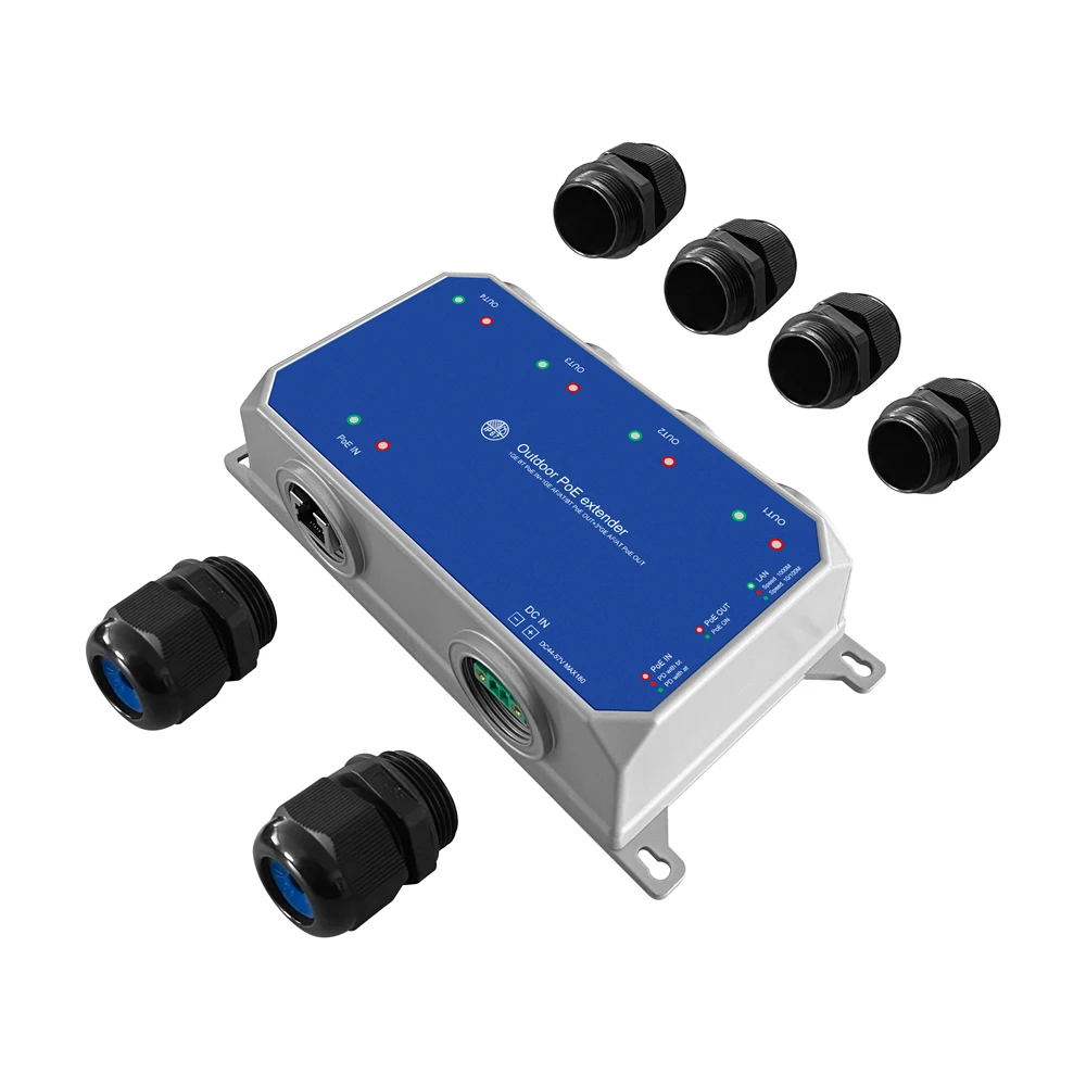 Poe Repetidor Ip67 Portas para Exterior Interruptor Poe à Prova Dágua 10 100 1000mbps