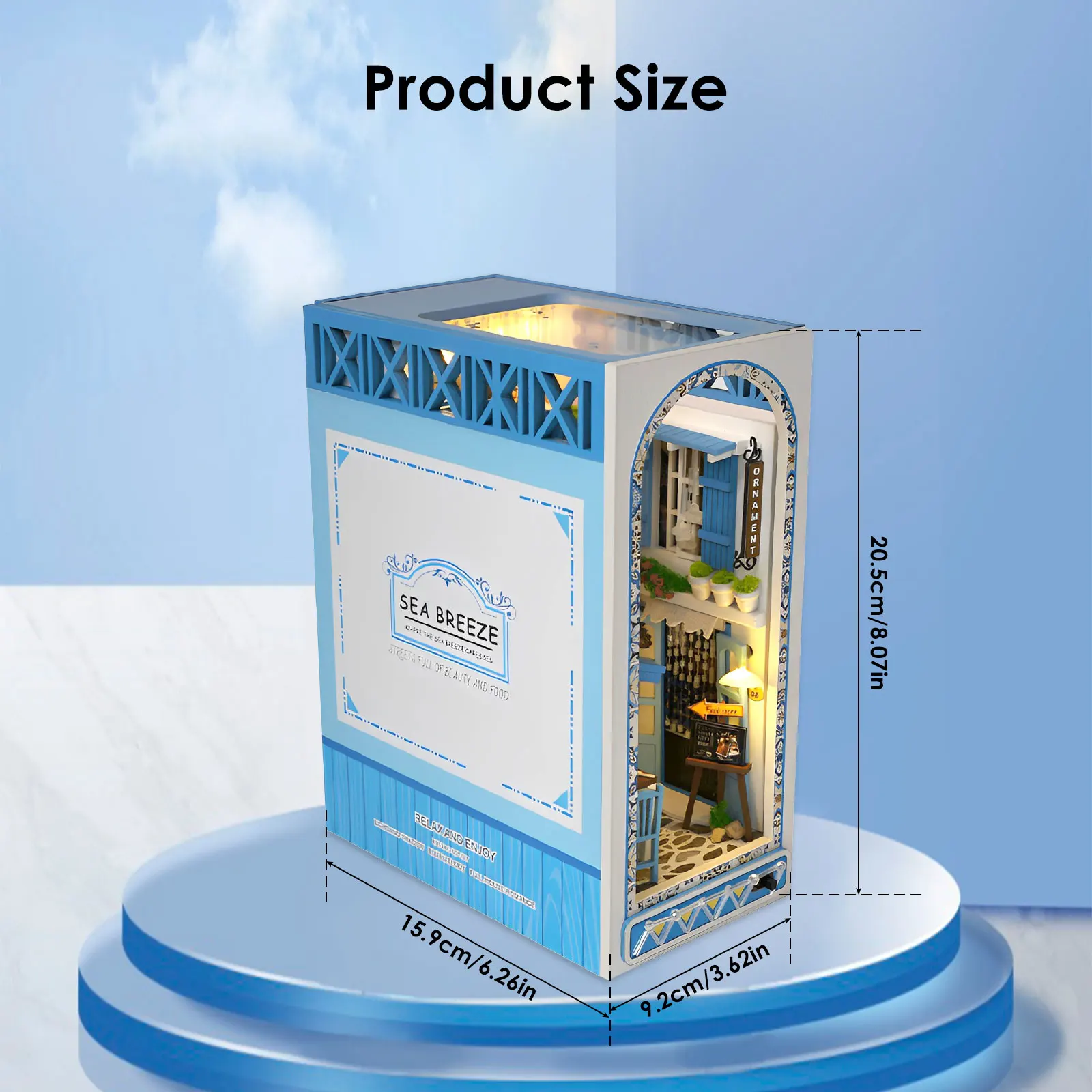 DIY Book Nook Kit 3D Wooden Puzzle Bookshelf Insert Decor With Warm Light DIY Mini Dollhouse Model Bookshelf Insert Bookend Kits