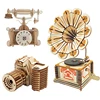 Creative 3D Wooden Assembly Model Puzzle Retro Phonograph Telephone Camera DIY Kids Toys For Children Home Room Decoration 1