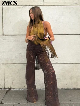 Elegant Halter Ribbons Tassels Vest Women's Sexy Backless Strapless Tank Tops Sleeveless 2026 Summer Female New Solid Streetwear 1