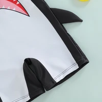 0-4Y Toddler Baby Boy Short Sleeve Zipper Swimwear Cartoon Shark Quick Drying Swimsuit Summer One Piece Beachwear Bathing Suit 6