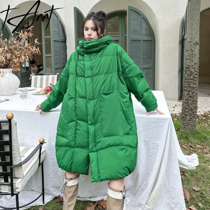 

Tannt Women Parka Hooded Oversize Winter Parkas Overcoat Black Fashion Warm Long Casual Winter Coats For Women 2023 New
