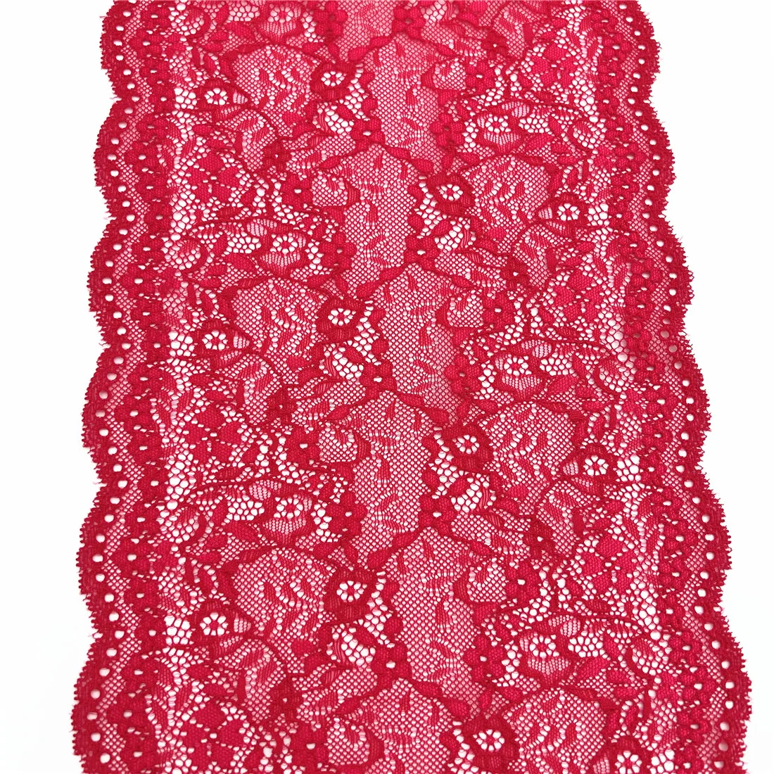 3y/lot Width 20.50cm Red Elastic Stretch Lace Trim 6