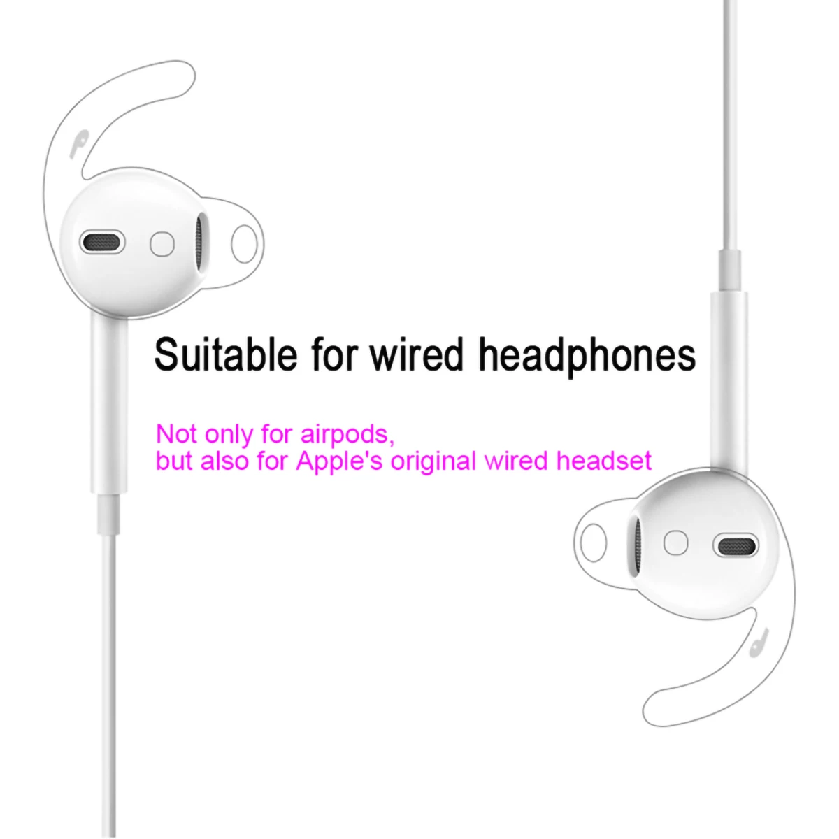 Anti-drop Silicone Ear Tips for Apple Airpods 1/2 Eartips for JBL T225TWS Earbuds for FreeBuds4 TWS Sports Tips Earhook