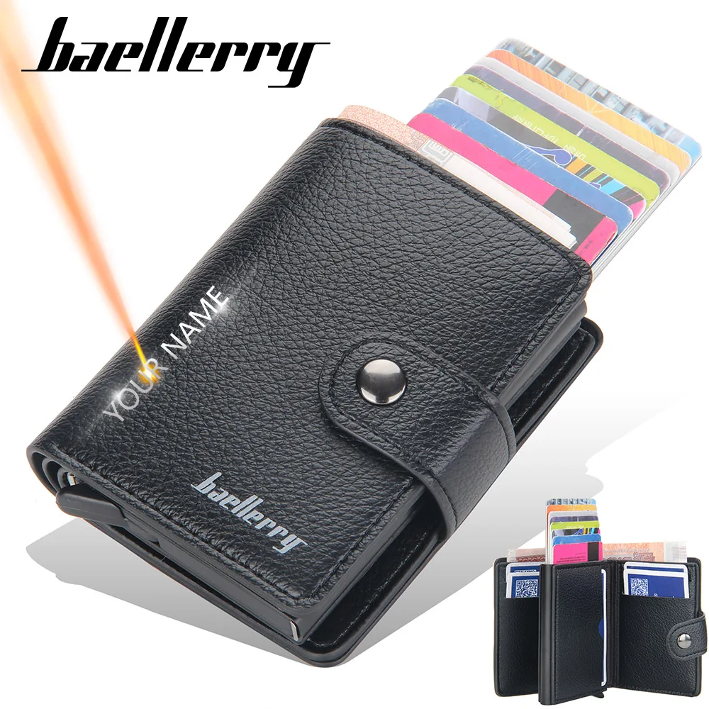 2022 New Short Luxury Men Wallets Slim Card Holder Brand Male Wallet Name  Engraved High Quality PU Leather Small Men's Purses