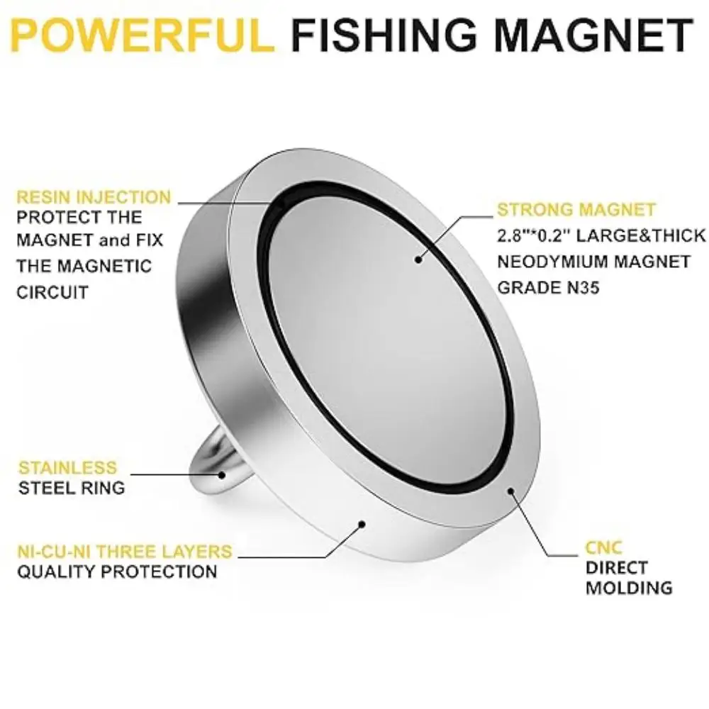 High-Performance Neodymium Magnet with Countersunk Hole and Eyebolt for Heavy-Duty Applications