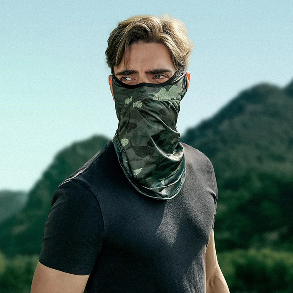 Summer Sun Protection Half Face Cover Ear Hanging Mask with Stylish Printing Personalized Face Protective Cover for Sports