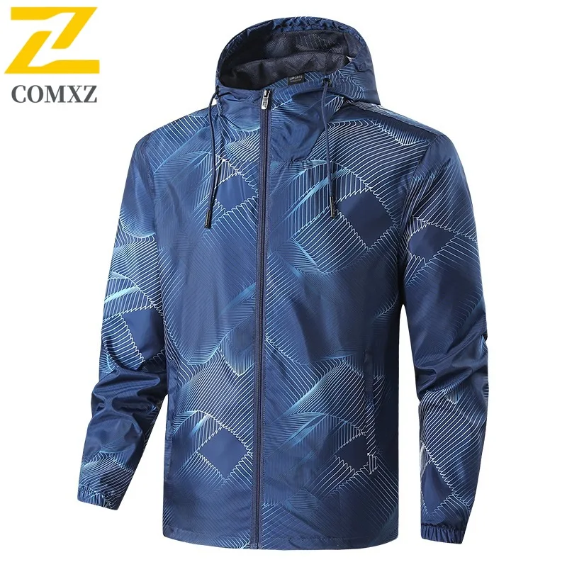 COMXZ Hooded Classic High Quality Jacket Men Outdoor Climbing Long Lasting Motorcycle Coat Urban Street Lightweight Autumn Coat