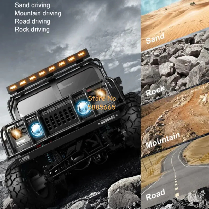 High Speed 4WD Crawler SUV Alloy Metal RC Truck 1:12 LED Lighting Waterproof Climbing Off Road Radio Remote Control Car Truck 2