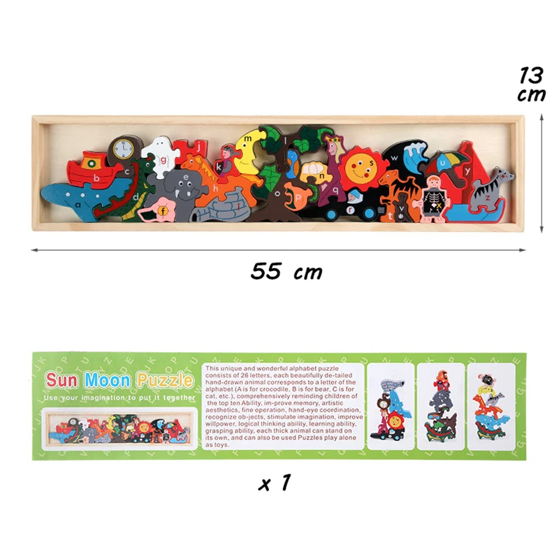 Wooden Animal Blocks Montessori Toys for Kids