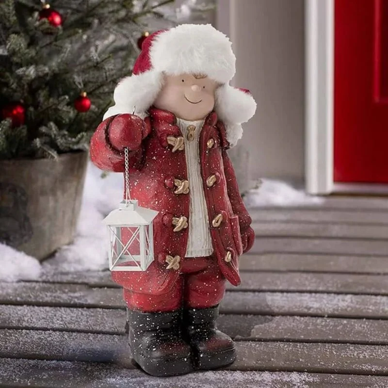 Christmas Children Lantern Figurine 4