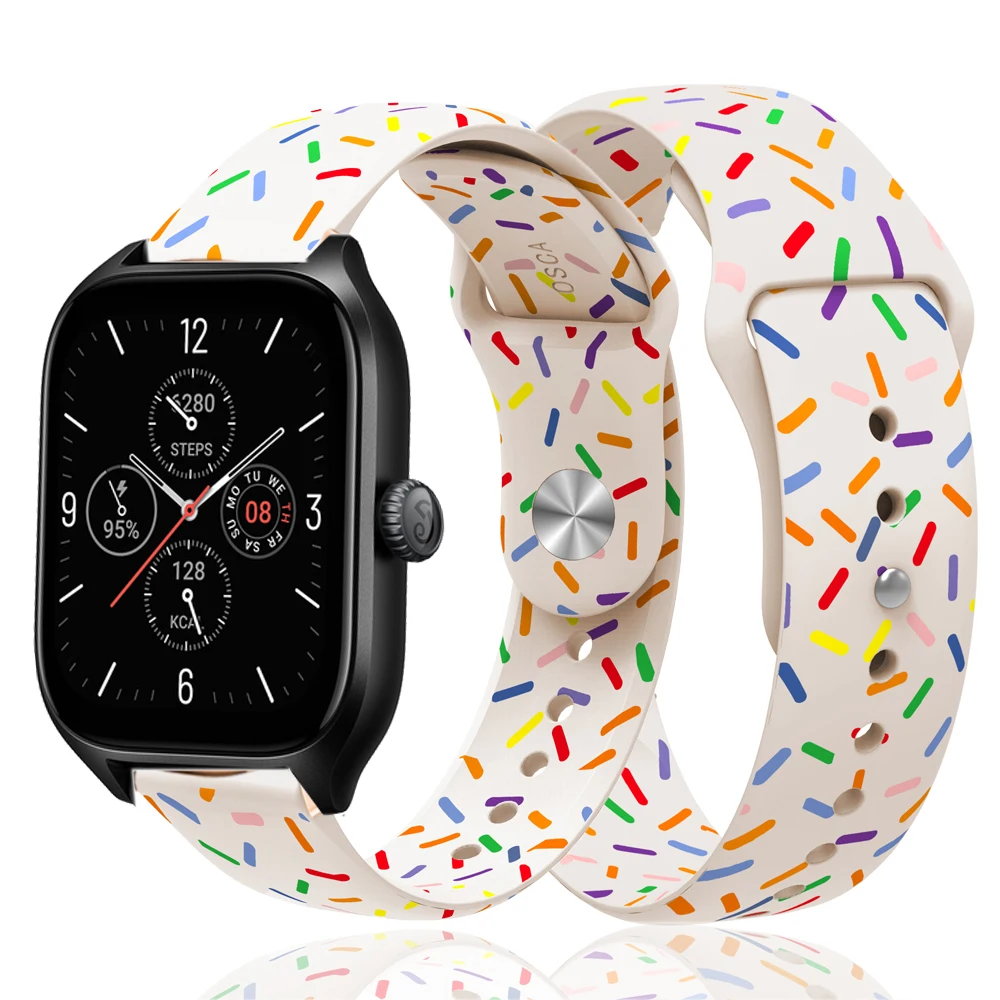 

Rainbow Silicone Watch Strap for Huami Amazfit GTS 4 Mini GTS 2 3 GTR 4 Wristband Candy Silicone Watch Strap Sports Watchband