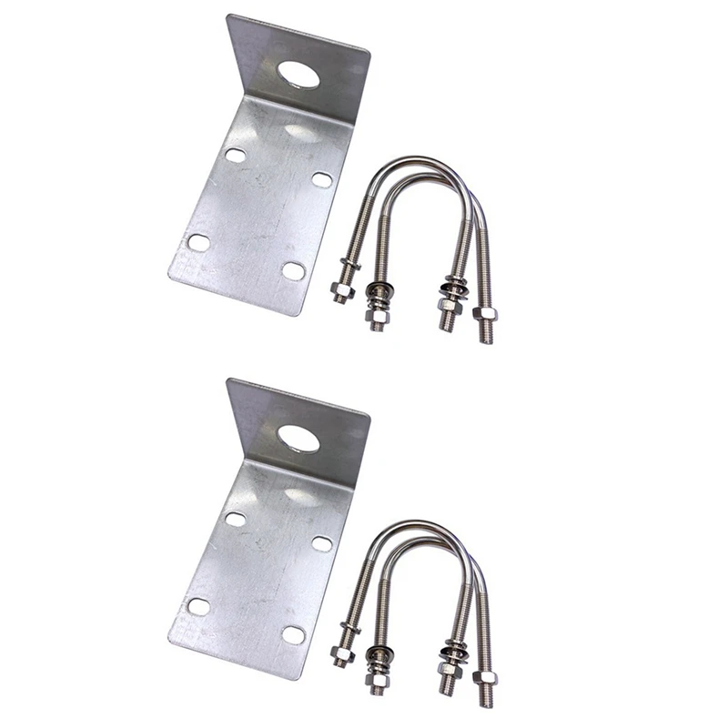 Soporte fijo de antena de 2 piezas para Radio de coche, de montaje para transceptor, balcón, Clip inoxidable, abrazadera con perno en U| | AliExpress