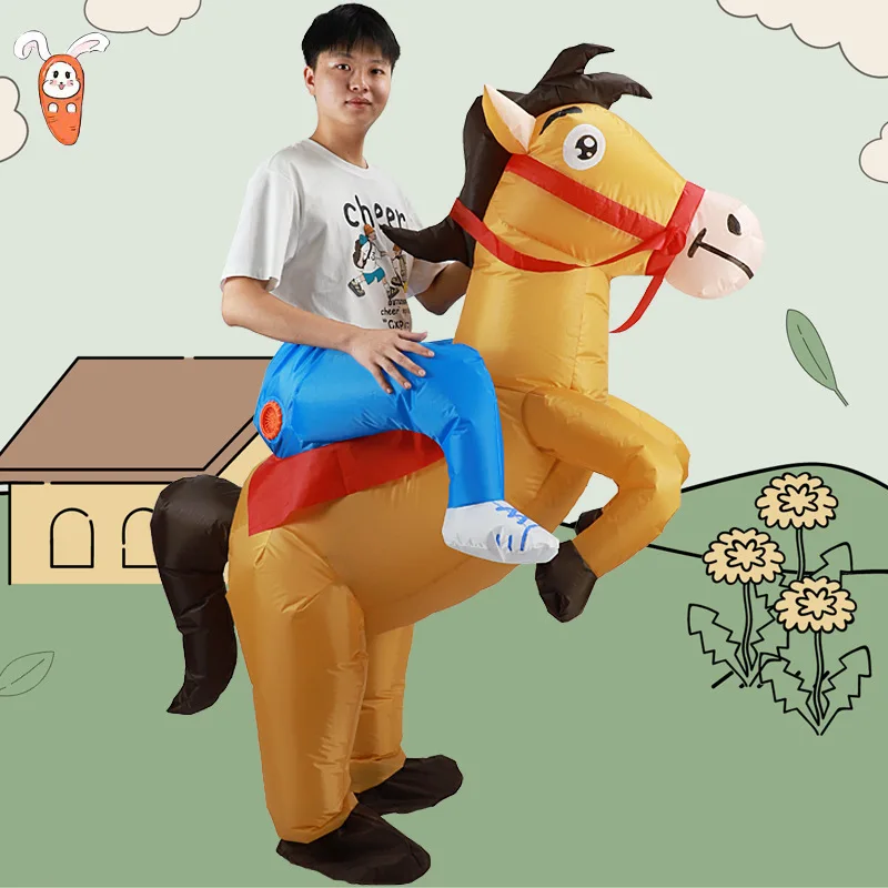 

Riding Horse Inflatable Costume Halloween Show Costume Funny Animal Ride Walking Jazz Horse Inflatable Costume