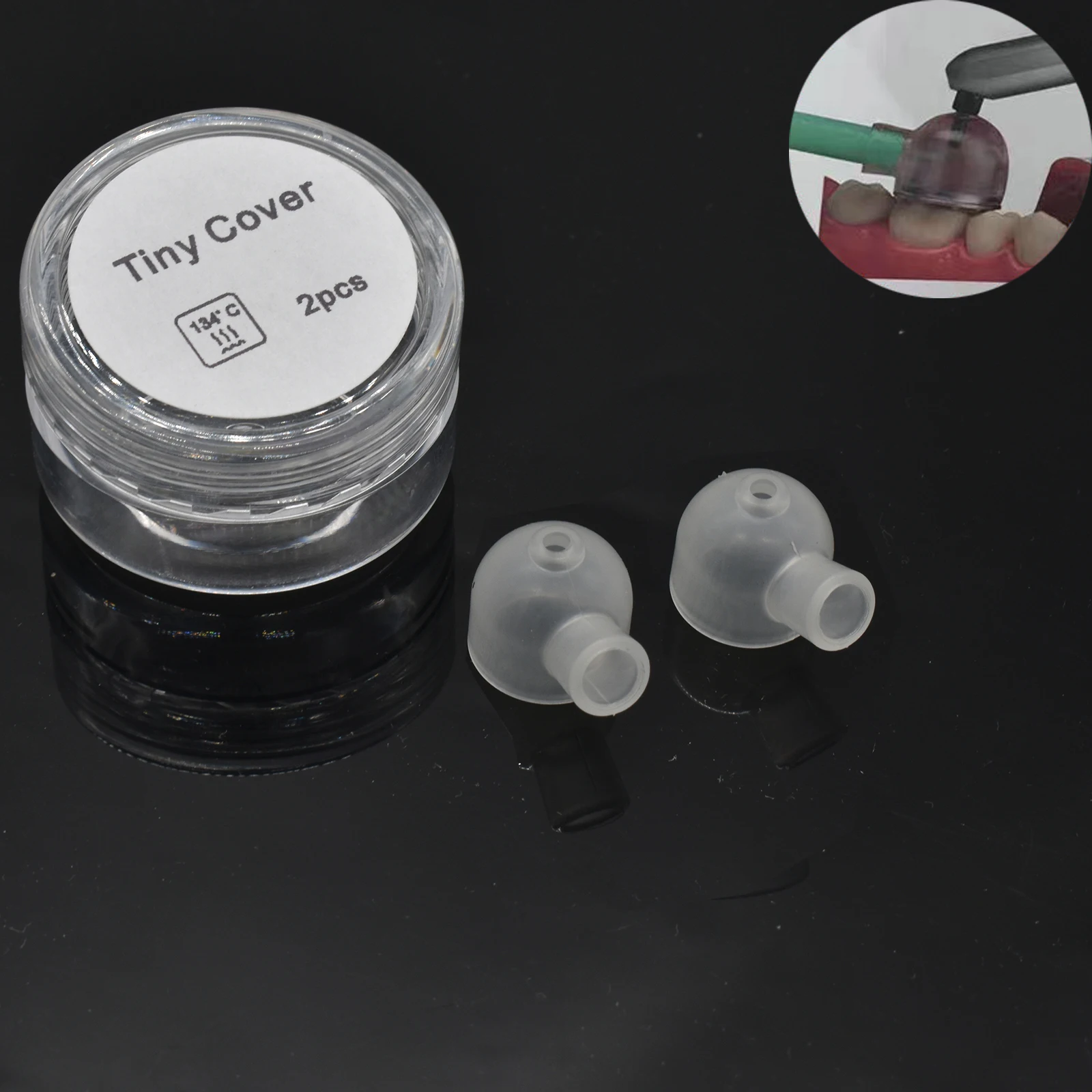 

2pcs/box Dental Tiny Cover for Sandblasting Polisher Sandblaster Powder Dust Proof Cap 134℃ Autoclave Dentistry Tool