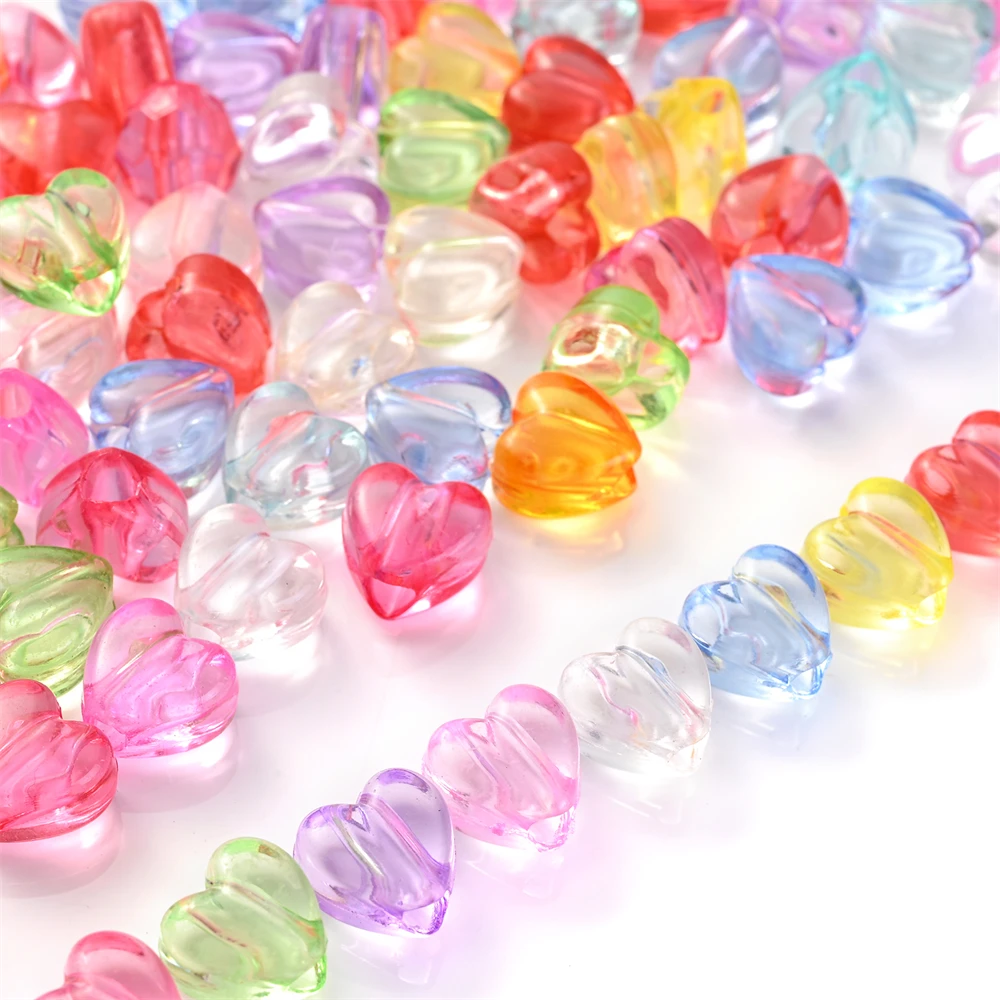 50/100 Stück gemischte Farben transparente Acrylperlen Bär Liebe Blume Stern Spacer Perlen für Schmuckherstellung DIY Armband Halskette – Detail 7