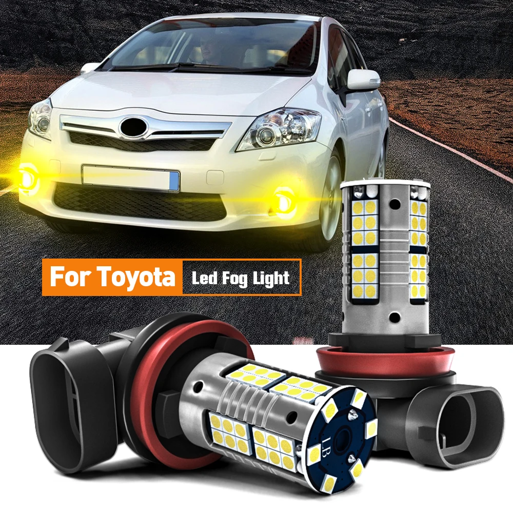 2 pces led luz de nevoeiro blub lâmpada h11 h16 canbus para toyota