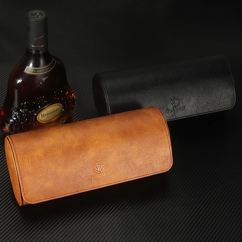 Travel Watch Case 🕰️ 3 Slots PU Leather Watch Organizer – Vintage Roll Travel Case – Po... - SKU TWC02256 - UGI P...