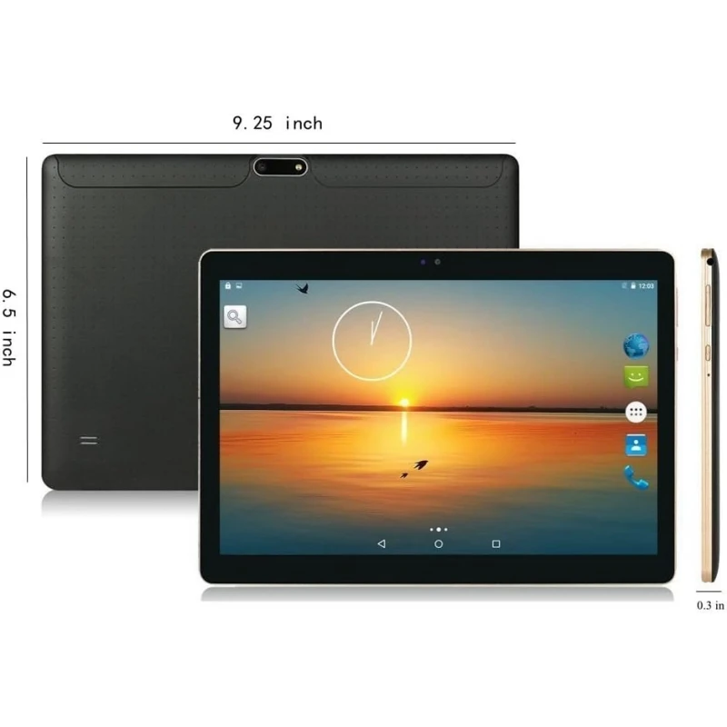10.1인치 RAM 2GB ROM 32GB 안드로이드 9.0 태블릿 PC CPU MT6580 프로세서, 쿼드코어 심카드 2G/3G/4G 통화 지원 듀얼 카메라