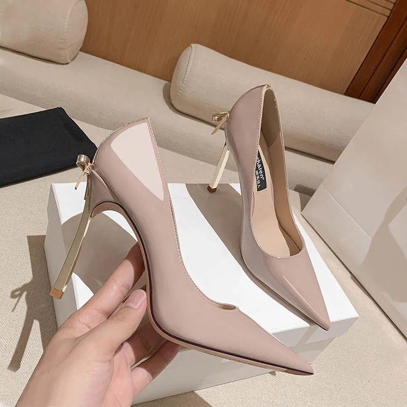 2023 Spring And Autumn New Women's High Heels Bow Thin Heels Pointed Sexy Pumps Fashionable Party Shoes