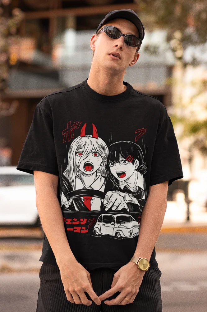 Chainsaw Man Anime Graphic Black T-Shirt - Bold Design