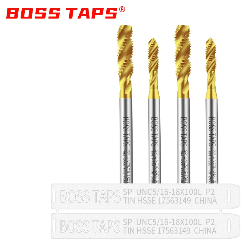 HSSE-M35 JIS Standard Long Shank 100MM Spiral Fluted Tap UNC 2-56 6-32 8-32 1/4 UNF 10-32 Machine Sc