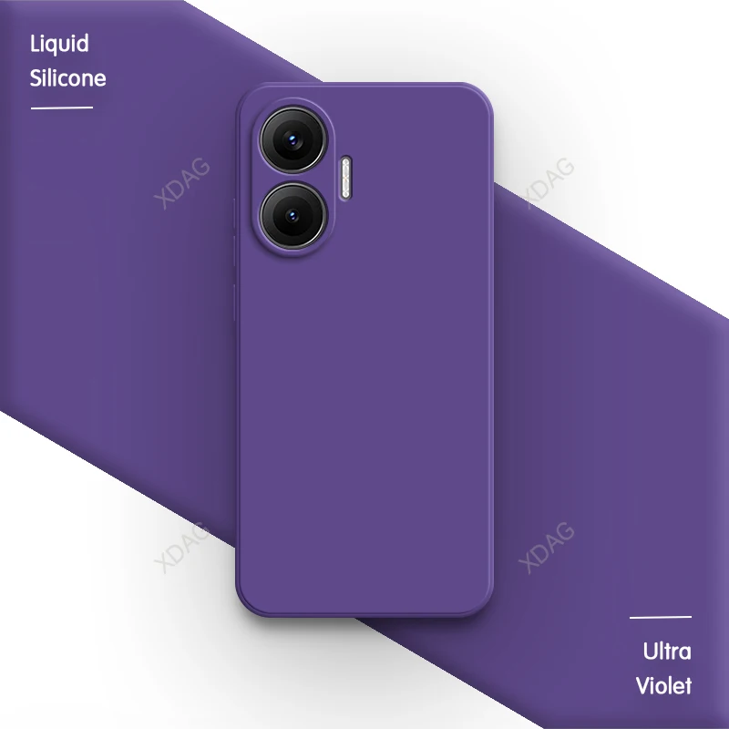 Premium Liquid Silicone Soft Back Cover with Straight Edge Lens Protection