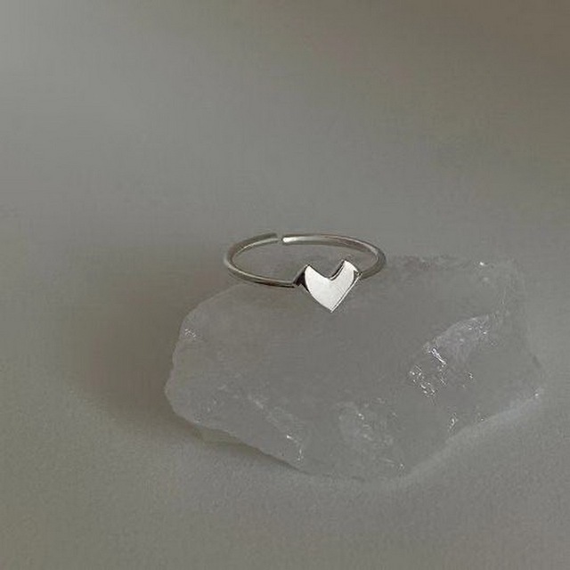 Heart Finger Open Rings For Women Girls Silver Color Metal Party Wedding Geometric Fashion Knuckle Jewelry Couple Gifts