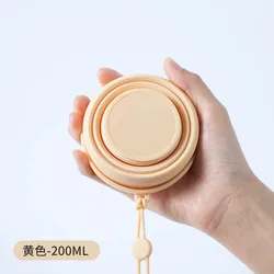 Compact Silicone Travel Cup: Portable & Space - Saving Drinkware (Yellow)