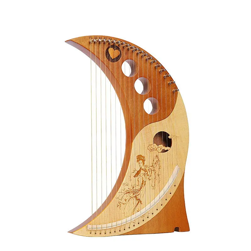 Wooden Mahogany Lyre Harp with Pickup Tuning Tools, Musical Instruments, Reindeer, 19 Strings, 16 Strings, 10 Strings