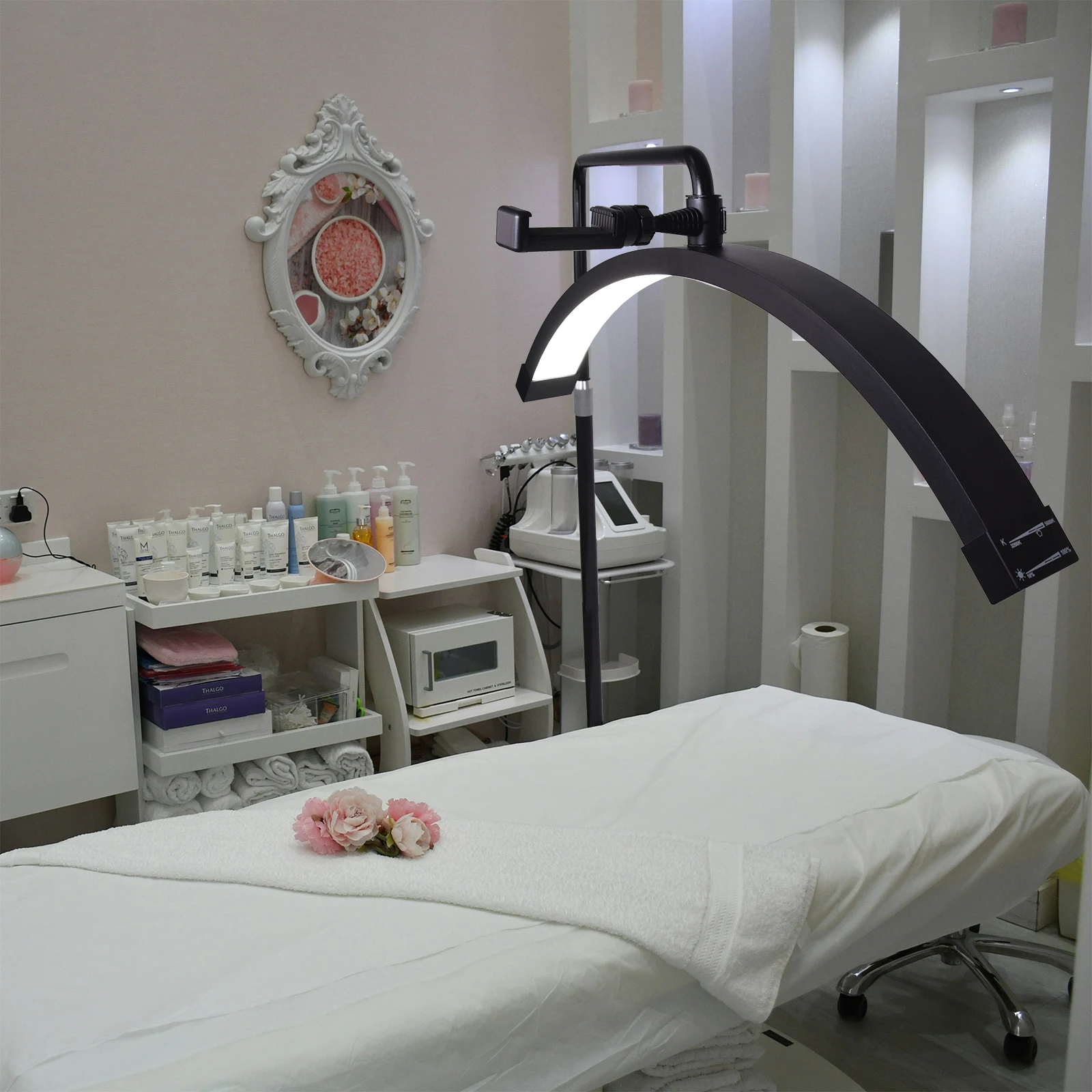 FOSOTO 40W LED Halbmondförmige Lampe mit Metallhalterung und Befestigungsclip, Tischleuchte für Tattoo- und Schönheitssalons – Detail 13