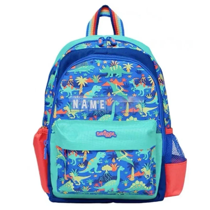 thumbnail image 1 of Mochila auténtica australiana con diseño de dinosaurio sonriente, mochila para estudiantes, cartera, bolso cruzado, estuche extensible para lápices, para niños, 1 of 5