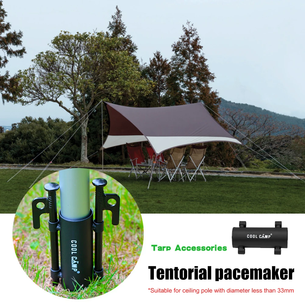 Iron Camping Canopy Pole Holder Windproof Awning Pole Fixed Stand Reusable Tent Awning Rod Fixer Practical Tent Accessories