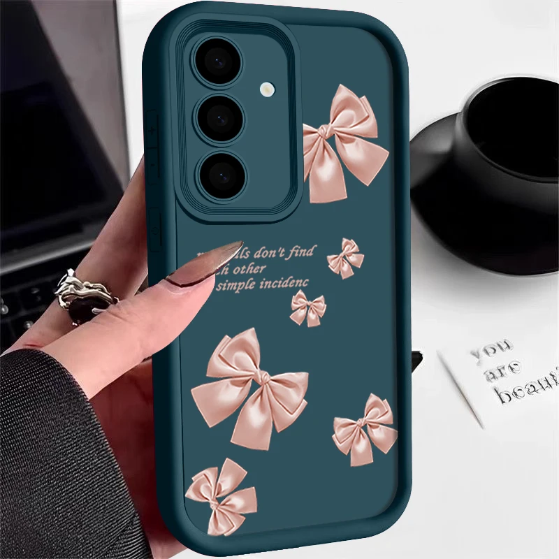 Pink Bowknot Silicone Phone Case - Stylish Soft Cover Design