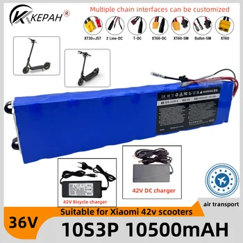 10S3P 36V 10500mAh 36V lithium battery pack 18650 lithium battery suitable for Xiaomi M365 electric scooter battery+42V charger