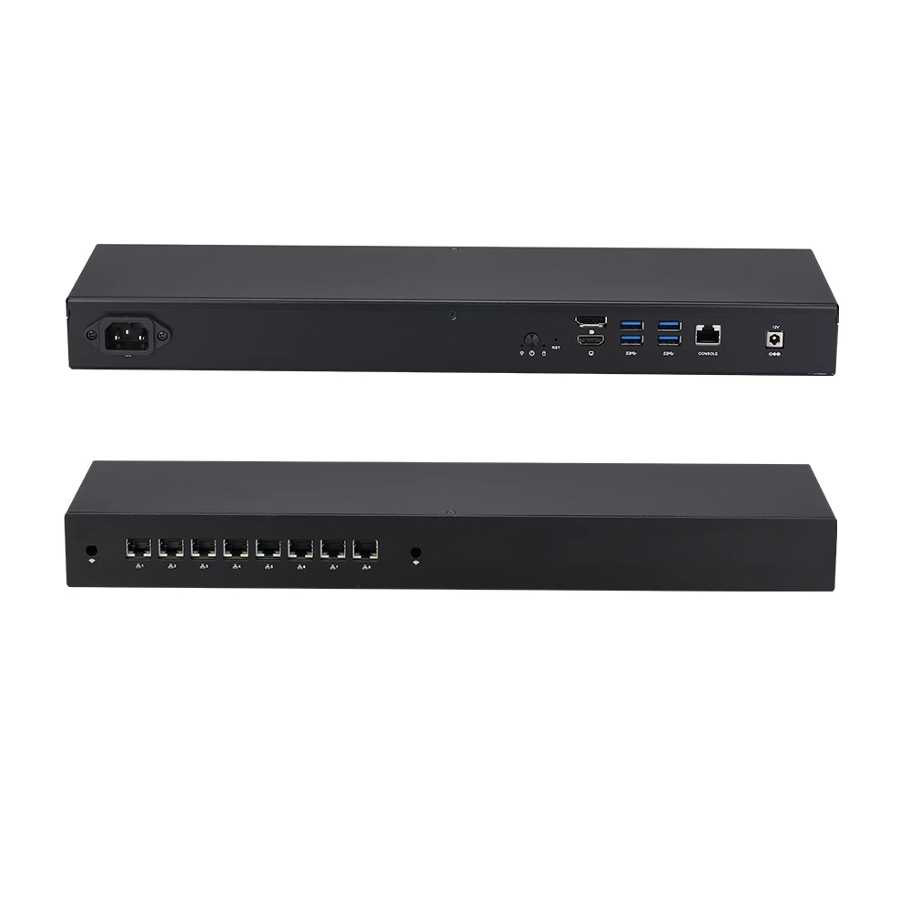1U Rack Qotom DIY Powerful Soft Router Firewall Core i3-10110U/ i5-10210U/ i7-10710U 8x I226V 2.5G LAN 2