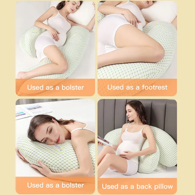 Pregnancy Pillow Pregnant women's Portable Side Sleeping Pillow with Detachable and Washable Adjustable Jacket Supporting Buttocks Back