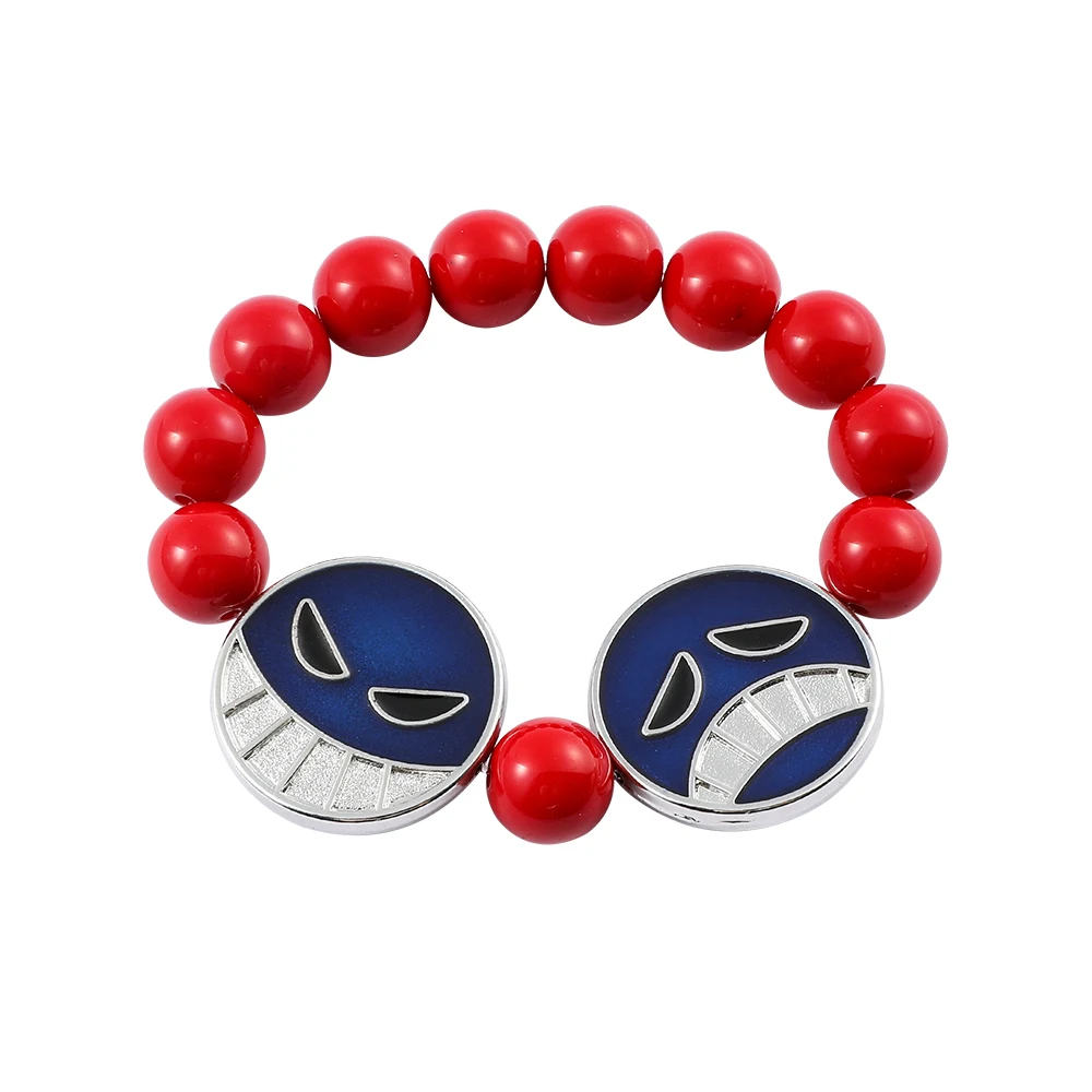 

Hot Anime One Piece Portgas D Ace Beads Bracelets Cosplay Charm Bracelet & Bangle High Quality Jewelry Accessories Trinket Gift