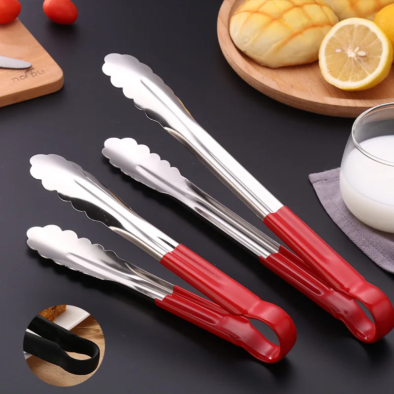 Stainless Steel Food Tongs Pastry Meat Barbecue Clip Anti-Scald Handle Clamp Home Kitchen Cooking Utensil food tongs