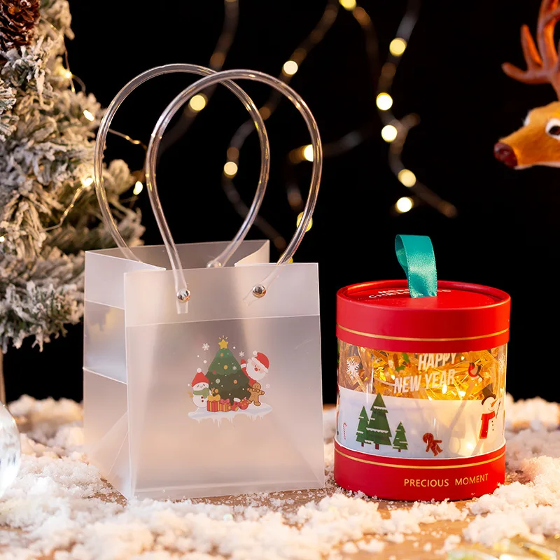 

[2023 New style] Christmas gift Christmas Eve Apple box Packaging gift box Empty box cartoon Christmas Apple bag