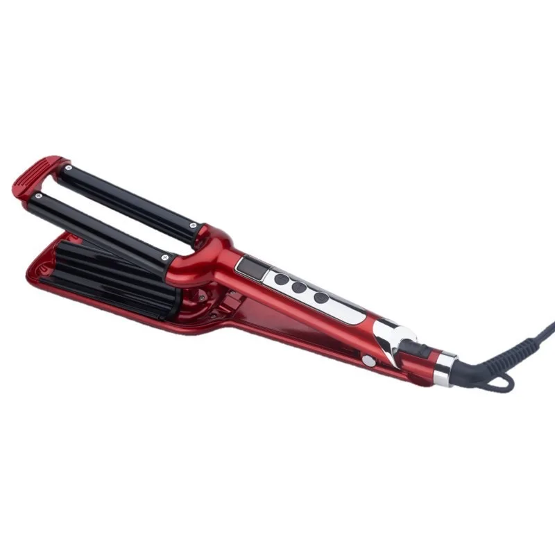 Pear flower head three tube curling iron for curly hair with LCD temperature display professional hair styler curlers